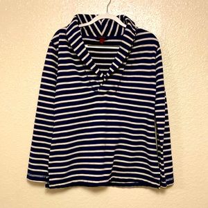 Navy blue and white striped long sleeves top. Merona size large